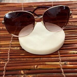 Jessica Simpson Gold and Brown Sunglasses